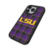 Louisiana State University Tigers Plaid MagSafe Compatible Phone Case for Apple iPhone