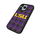 Louisiana State University Tigers Plaid MagSafe Compatible Phone Case for Apple iPhone