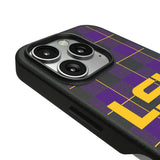 Louisiana State University Tigers Plaid MagSafe Compatible Phone Case for Apple iPhone