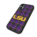 Louisiana State University Tigers Plaid MagSafe Compatible Phone Case for Apple iPhone