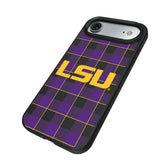 Louisiana State University Tigers Plaid MagSafe Compatible Phone Case for Apple iPhone