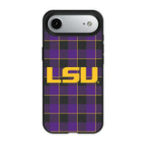 Louisiana State University Tigers Plaid MagSafe Compatible Phone Case for Apple iPhone