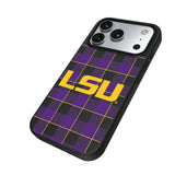 Louisiana State University Tigers Plaid MagSafe Compatible Phone Case for Apple iPhone