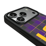 Louisiana State University Tigers Plaid MagSafe Compatible Phone Case for Apple iPhone