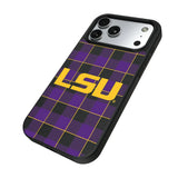 Louisiana State University Tigers Plaid MagSafe Compatible Phone Case for Apple iPhone