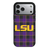 Louisiana State University Tigers Plaid MagSafe Compatible Phone Case for Apple iPhone
