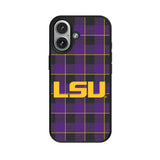 Louisiana State University Tigers Plaid MagSafe Compatible Phone Case for Apple iPhone