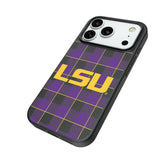 Louisiana State University Tigers Plaid MagSafe Compatible Phone Case for Apple iPhone