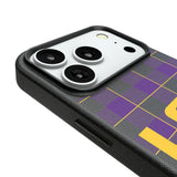 Louisiana State University Tigers Plaid MagSafe Compatible Phone Case for Apple iPhone
