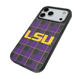 Louisiana State University Tigers Plaid MagSafe Compatible Phone Case for Apple iPhone