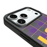 Louisiana State University Tigers Plaid MagSafe Compatible Phone Case for Apple iPhone