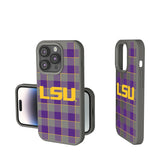 Louisiana State University Tigers Plaid Soft Touch Phone Case for Apple iPhone