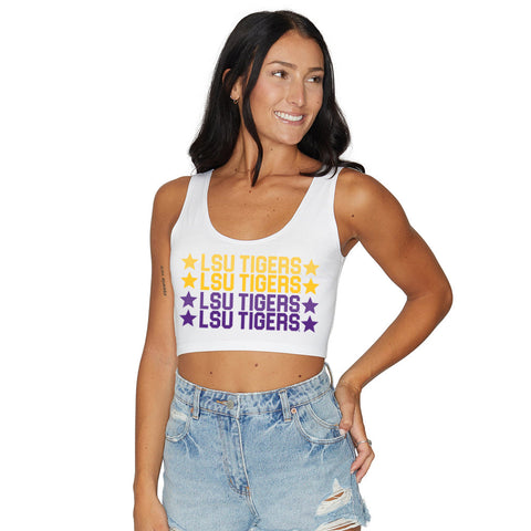 LSU Repeat Stars Crop Tank Top