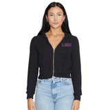 LSU Waffle Knit Zip Up Hoodie
