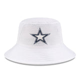 Men's Dallas Cowboys New Era White 2024 NFL Training Camp Stretch Bucket Hat