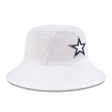 Men's Dallas Cowboys New Era White 2024 NFL Training Camp Stretch Bucket Hat