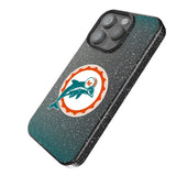 Miami Dolphins 1966-1973 Historic Collection Linen Black Bling Phone Case for Apple iPhone