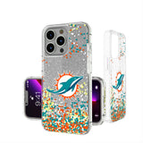 Miami Dolphins Confetti Glitter Phone Case for Apple iPhone