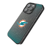 Miami Dolphins Linen Black Bling Phone Case for Apple iPhone