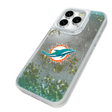 Miami Dolphins Linen Glitter Phone Case for Apple iPhone