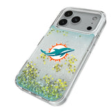 Miami Dolphins Linen Glitter Phone Case for Apple iPhone