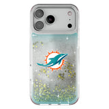 Miami Dolphins Linen Glitter Phone Case for Apple iPhone