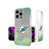 Miami Dolphins Linen Glitter Phone Case for Apple iPhone