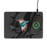 Miami Dolphins Monocolor Tilt 15-Watt Wireless Charger and Mouse Pad