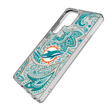 Miami Dolphins Paisley Clear Phone Case for Samsung Galaxy