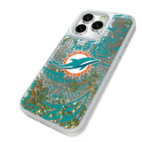 Miami Dolphins Paisley Glitter Phone Case for Apple iPhone