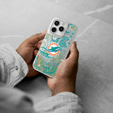 Miami Dolphins Paisley Glitter Phone Case for Apple iPhone