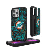 Miami Dolphins Paisley Rugged Phone Case for Apple iPhone