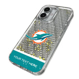 Miami Dolphins Personalized EndZone Plus Glitter Phone Case for Apple iPhone