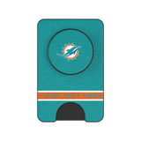 Miami Dolphins Personalized Endzone Solid PopSockets MagSafe-Compatible PopWallet+