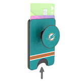 Miami Dolphins Personalized Endzone Solid PopSockets MagSafe-Compatible PopWallet+
