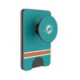 Miami Dolphins Personalized Endzone Solid PopSockets MagSafe-Compatible PopWallet+