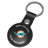 Miami Dolphins Personalized Insignia Black Airtag Holder