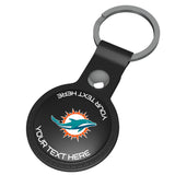Miami Dolphins Personalized Insignia Black Airtag Holder