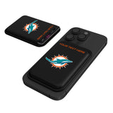 Miami Dolphins Personalized Insignia Black Magnetic Credit Card Wallet