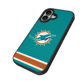 Miami Dolphins Personalized Stripe Bump Phone Case for Apple iPhone