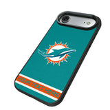 Miami Dolphins Personalized Stripe Bump Phone Case for Apple iPhone