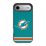 Miami Dolphins Personalized Stripe Bump Phone Case for Apple iPhone 17 Series