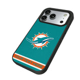Miami Dolphins Personalized Stripe Bump Phone Case for Apple iPhone