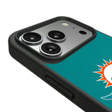 Miami Dolphins Personalized Stripe Bump Phone Case for Apple iPhone