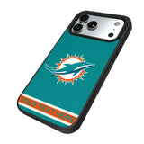 Miami Dolphins Personalized Stripe Bump Phone Case for Apple iPhone