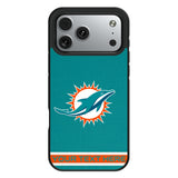 Miami Dolphins Personalized Stripe Bump Phone Case for Apple iPhone