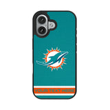 Miami Dolphins Personalized Stripe Bump Phone Case for Apple iPhone 17 Series