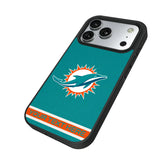 Miami Dolphins Personalized Stripe Bump Phone Case for Apple iPhone