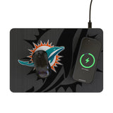 Miami Dolphins Personalized Tilt 15-Watt Wireless Charger and Mouse Pad