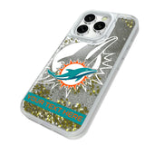 Miami Dolphins Personalized Tilt Glitter Phone Case for Apple iPhone